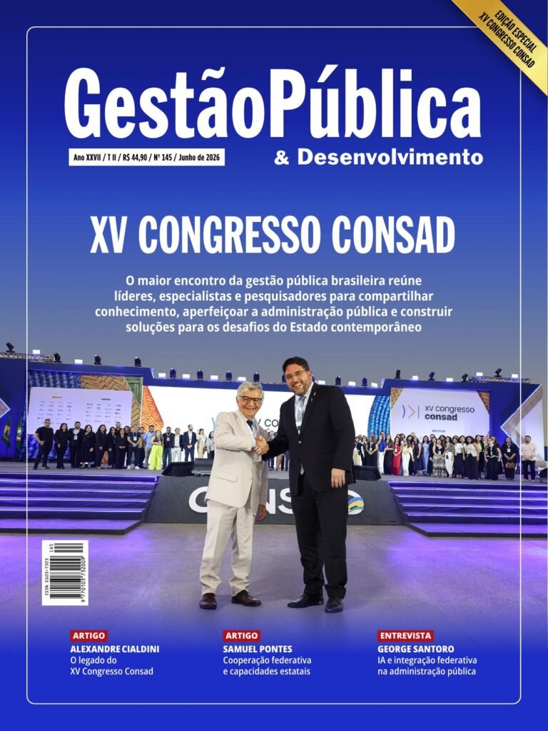 Capa da edição 145 da Revista Gestão Pública e Desenvolvimento
